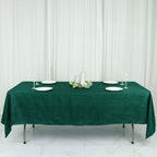Taffeta 60"x102" Rectangle Tablecloth Hunter Emerald Green - Accordion Crinkle Table Cover - Bell Racket Store