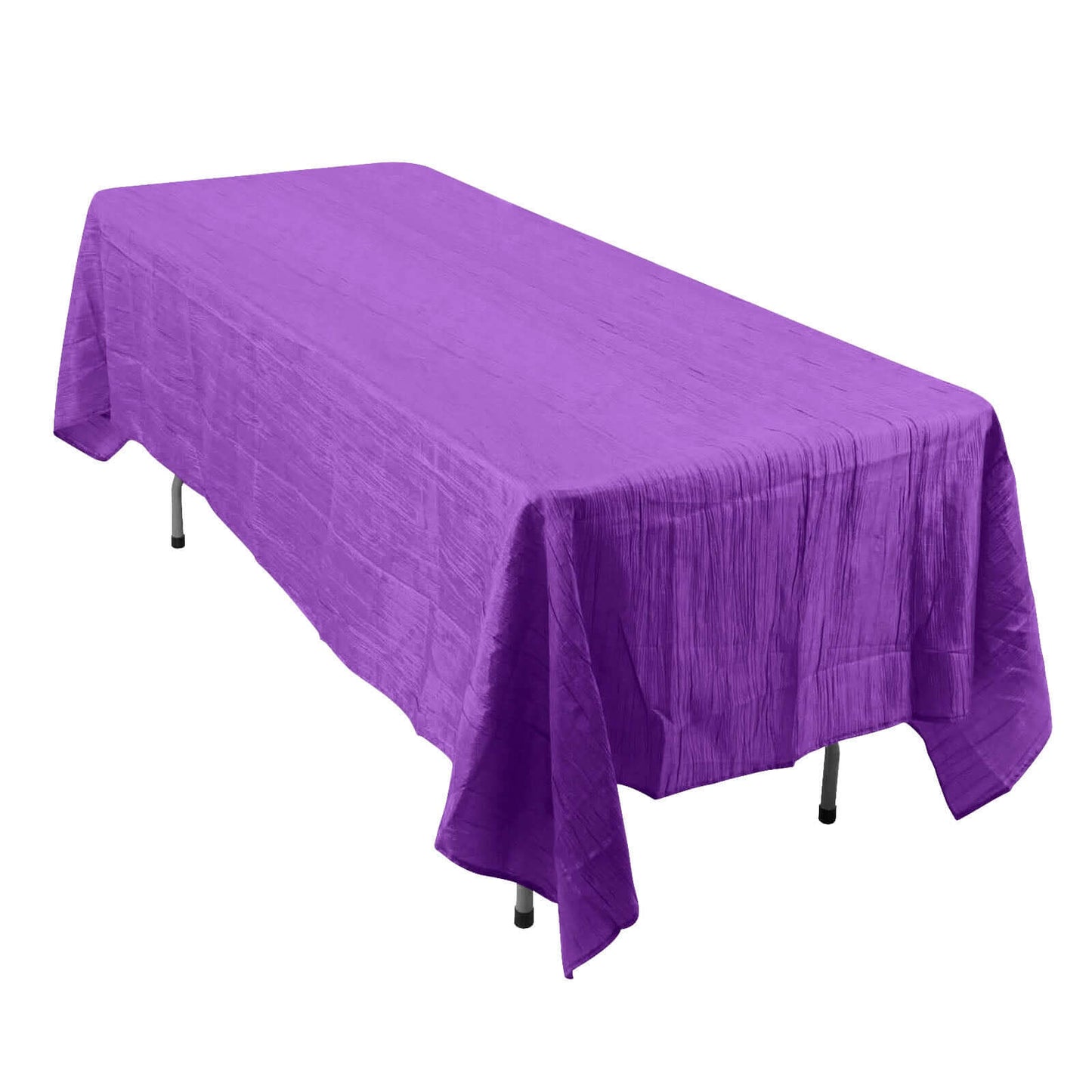 Taffeta 60"x102" Rectangle Tablecloth Purple - Accordion Crinkle Table Cover