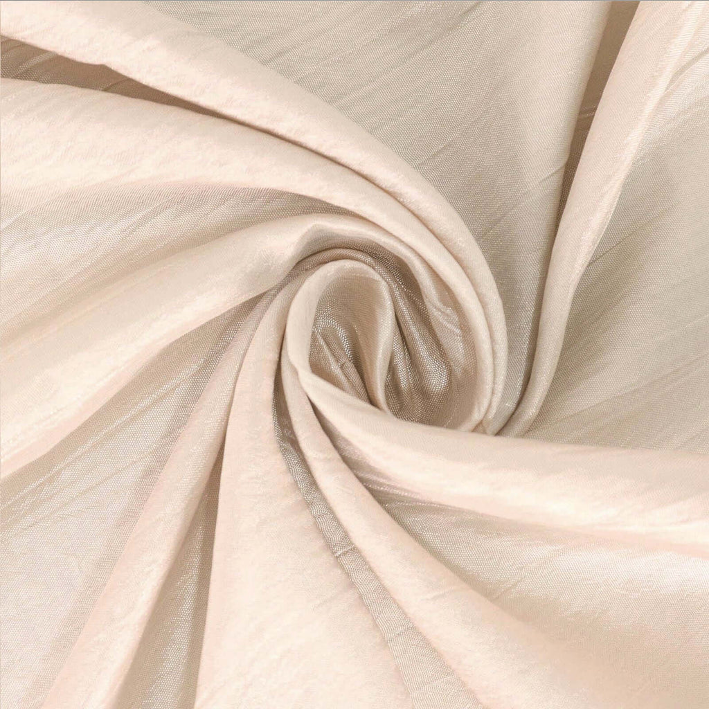 Taffeta 72"x72" Table Overlay Square Tablecloth Beige - Accordion Crinkle Table Cover - Bell Racket Store