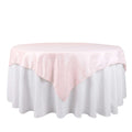 Taffeta 72"x72" Table Overlay Square Tablecloth Blush - Accordion Crinkle Table Cover - Bell Racket Store