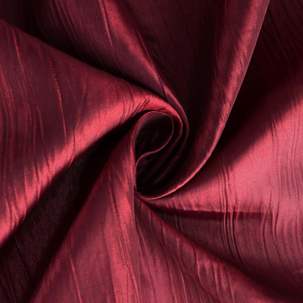 Taffeta 72"x72" Table Overlay Square Tablecloth Burgundy - Accordion Crinkle Table Cover - Bell Racket Store