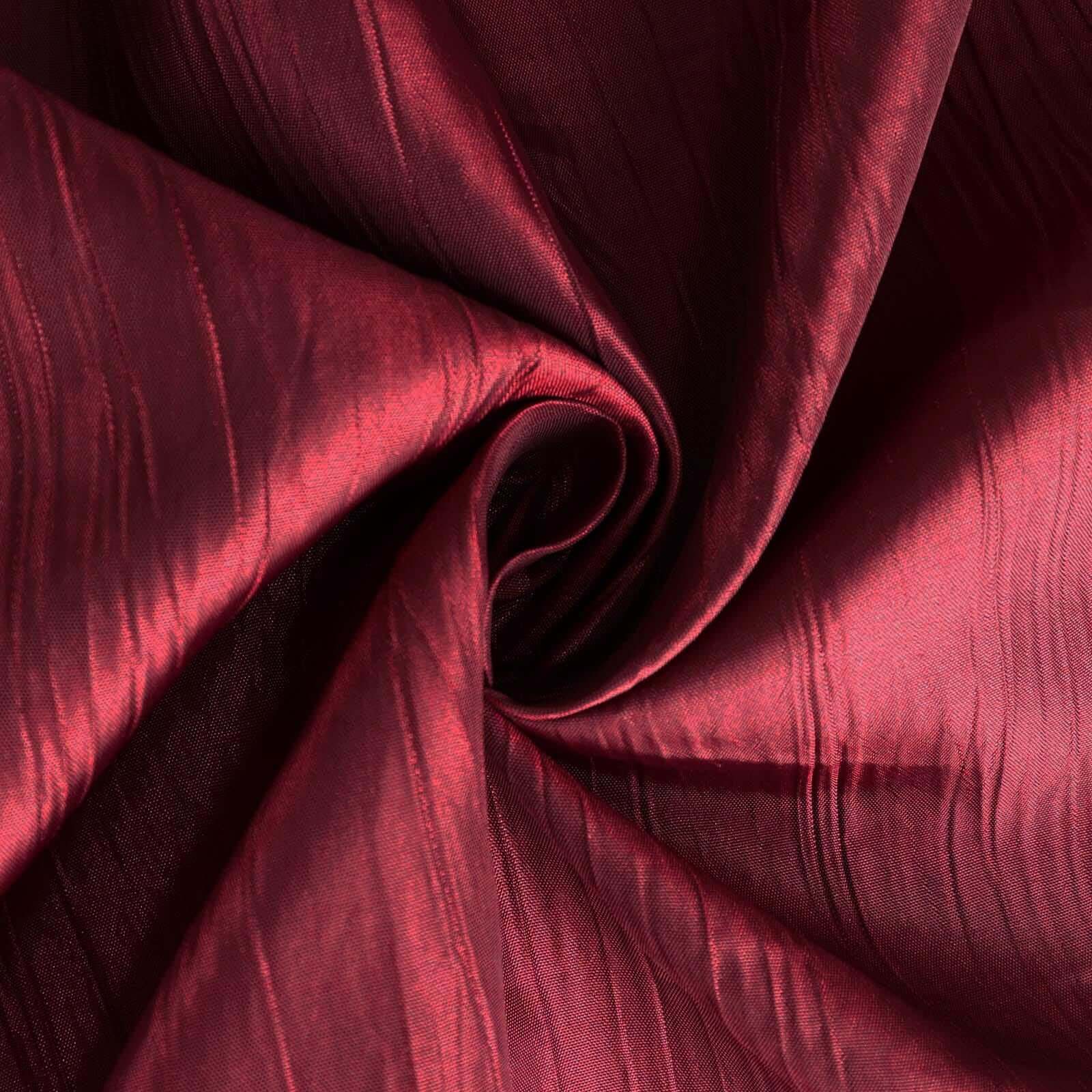 Taffeta 72"x72" Table Overlay Square Tablecloth Burgundy - Accordion Crinkle Table Cover - Bell Racket Store