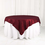 Taffeta 72"x72" Table Overlay Square Tablecloth Burgundy - Accordion Crinkle Table Cover - Bell Racket Store