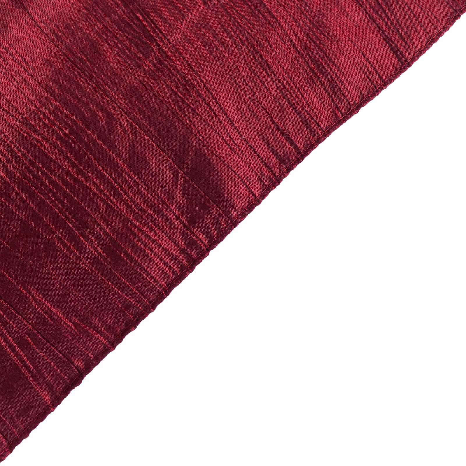 Taffeta 72"x72" Table Overlay Square Tablecloth Burgundy - Accordion Crinkle Table Cover - Bell Racket Store