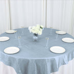 Taffeta 72"x72" Table Overlay Square Tablecloth Dusty Blue - Accordion Crinkle Table Cover - Bell Racket Store
