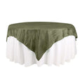 Taffeta 72"x72" Table Overlay Square Tablecloth Dusty Sage Green - Accordion Crinkle Table Cover - Bell Racket Store