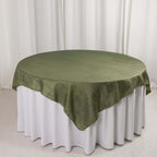 Taffeta 72"x72" Table Overlay Square Tablecloth Dusty Sage Green - Accordion Crinkle Table Cover - Bell Racket Store