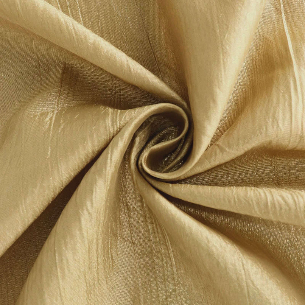 Taffeta 72"x72" Table Overlay Square Tablecloth Gold - Accordion Crinkle Design for Stylish Events - Bell Racket Store