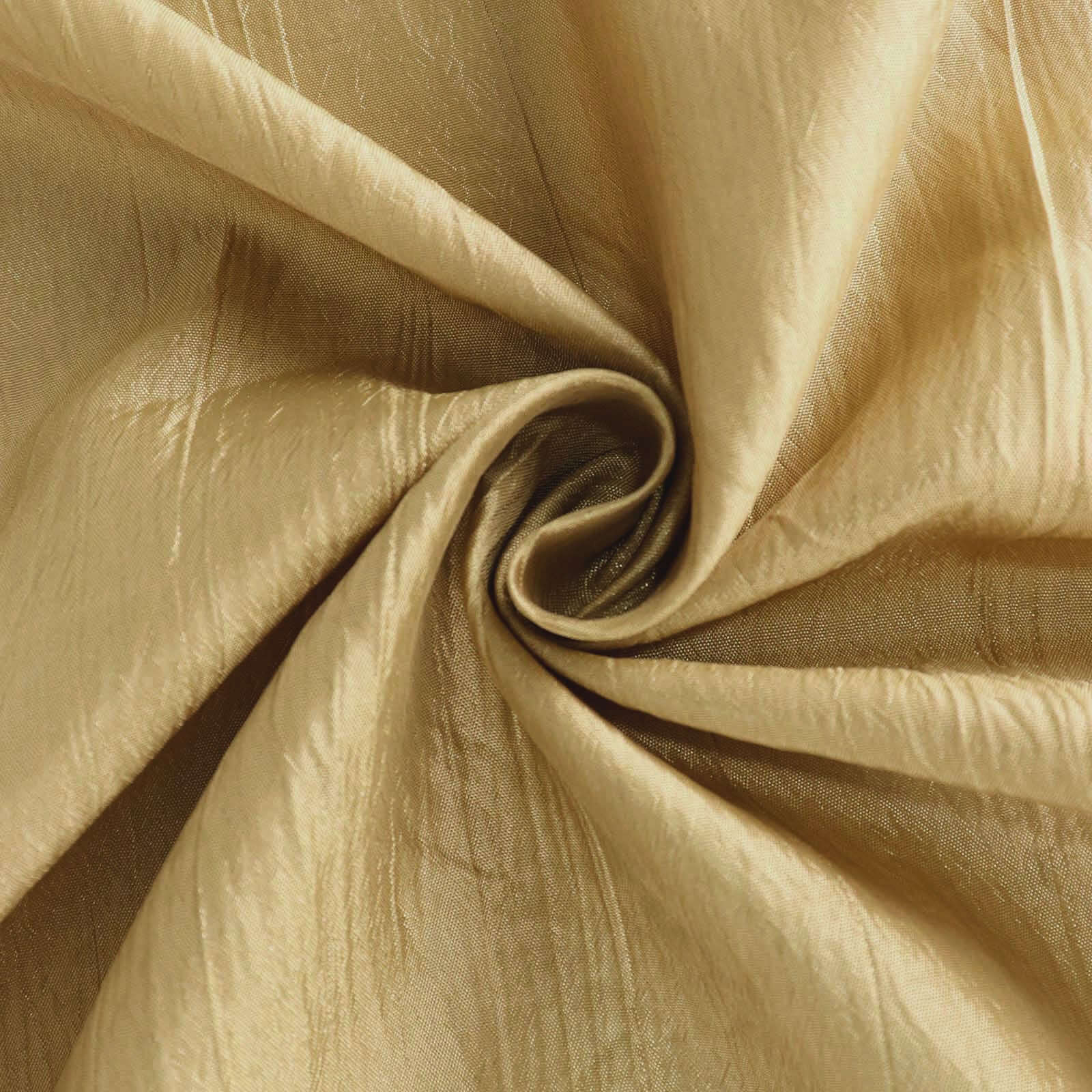 Taffeta 72"x72" Table Overlay Square Tablecloth Gold - Accordion Crinkle Design for Stylish Events - Bell Racket Store