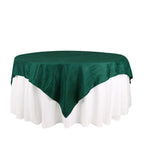 Taffeta 72"x72" Table Overlay Square Tablecloth Hunter Emerald Green - Accordion Crinkle Table Cover - Bell Racket Store