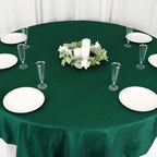 Taffeta 72"x72" Table Overlay Square Tablecloth Hunter Emerald Green - Accordion Crinkle Table Cover - Bell Racket Store