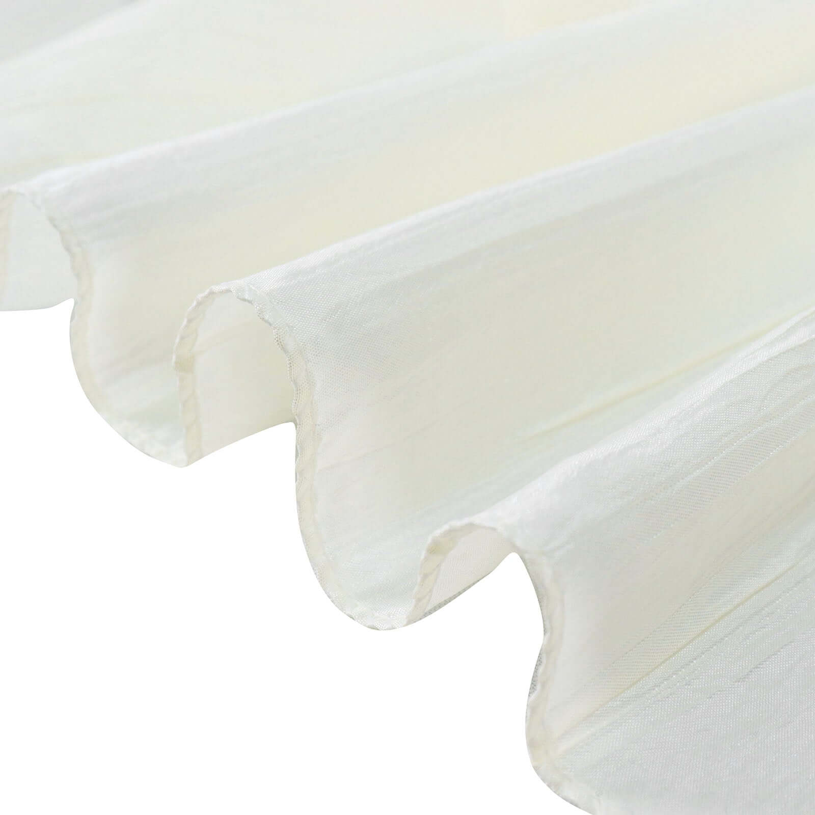 Taffeta 72"x72" Table Overlay Square Tablecloth Ivory - Accordion Crinkle Table Cover - Bell Racket Store