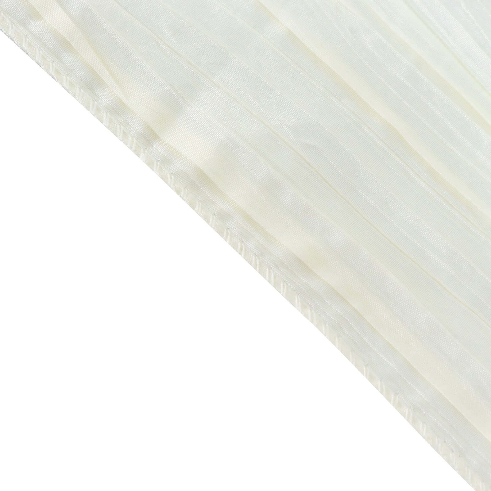 Taffeta 72"x72" Table Overlay Square Tablecloth Ivory - Accordion Crinkle Table Cover - Bell Racket Store