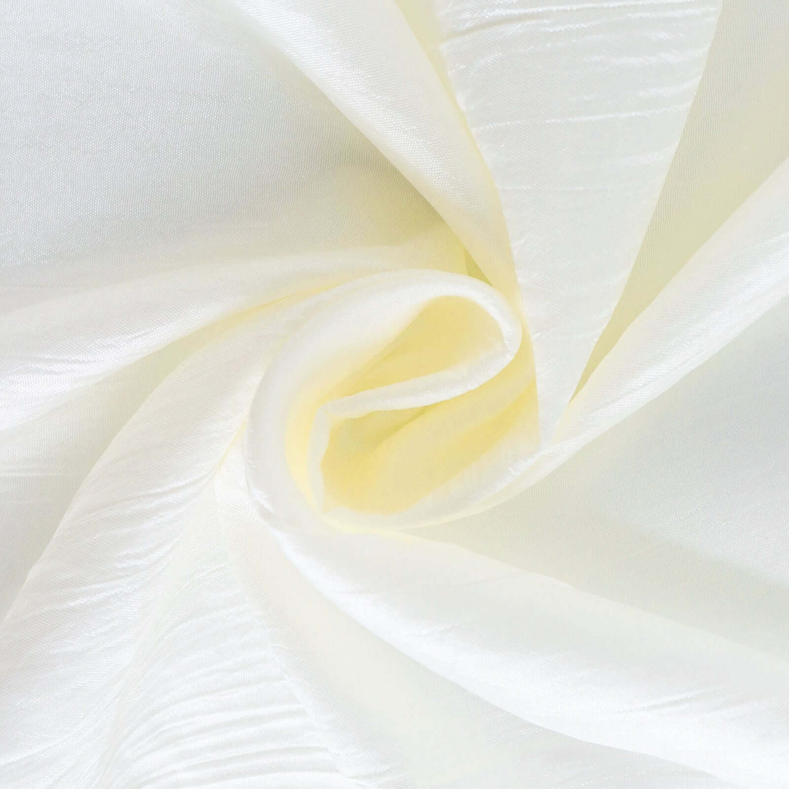 Taffeta 72"x72" Table Overlay Square Tablecloth Ivory - Accordion Crinkle Table Cover - Bell Racket Store