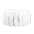 Taffeta 72"x72" Table Overlay Square Tablecloth White - Accordion Crinkle Design for Stylish Events - Bell Racket Store