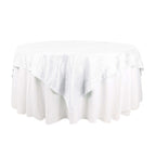 Taffeta 72"x72" Table Overlay Square Tablecloth White - Accordion Crinkle Design for Stylish Events - Bell Racket Store
