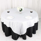 Taffeta 72"x72" Table Overlay Square Tablecloth White - Accordion Crinkle Design for Stylish Events - Bell Racket Store