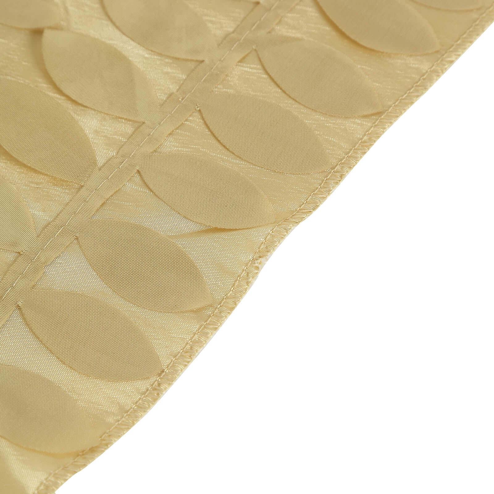 Taffeta 90"x132" Rectangle Tablecloth Champagne | 3D Leaf Petal Design Seamless Table Cover - Bell Racket Store
