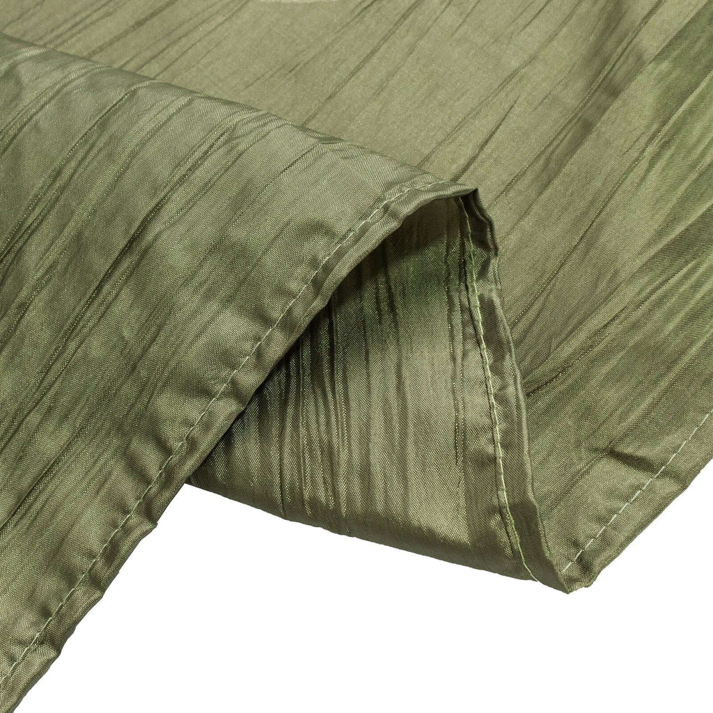 Taffeta 90"x132" Rectangle Tablecloth Dusty Sage Green - Seamless Accordion Crinkle Table Cover - Bell Racket Store