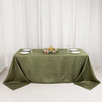 Taffeta 90"x132" Rectangle Tablecloth Dusty Sage Green - Seamless Accordion Crinkle Table Cover - Bell Racket Store