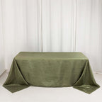 Taffeta 90"x132" Rectangle Tablecloth Dusty Sage Green - Seamless Accordion Crinkle Table Cover - Bell Racket Store