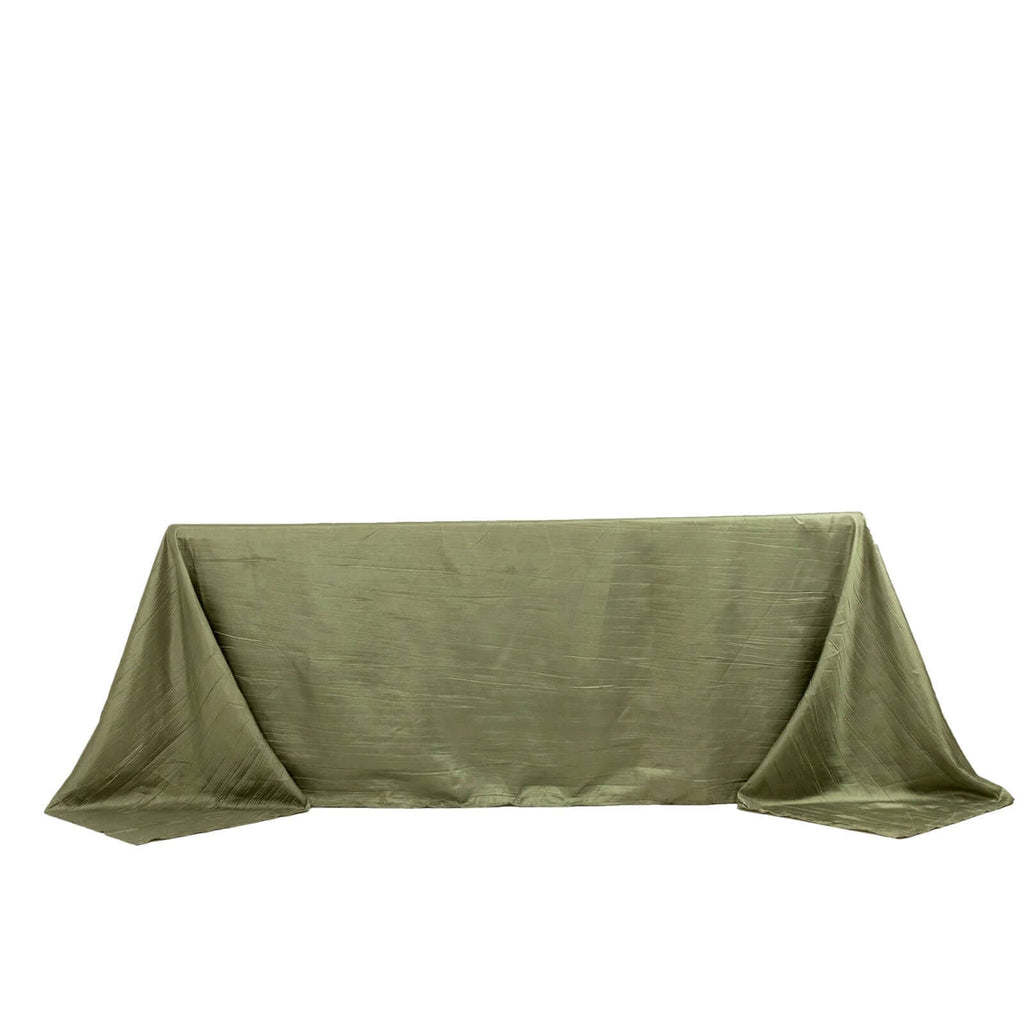 Taffeta 90"x132" Rectangle Tablecloth Dusty Sage Green - Seamless Accordion Crinkle Table Cover - Bell Racket Store