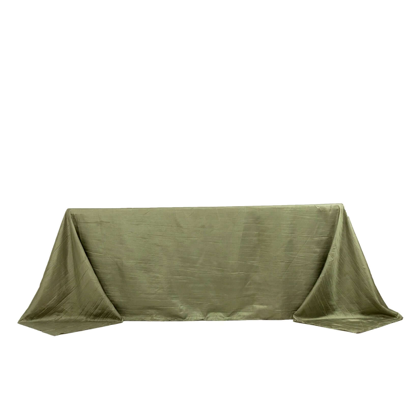 Taffeta 90"x132" Rectangle Tablecloth Dusty Sage Green - Seamless Accordion Crinkle Table Cover - Bell Racket Store