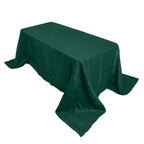 Taffeta 90"x132" Rectangle Tablecloth Hunter Emerald Green - Seamless Accordion Crinkle Table Cover - Bell Racket Store