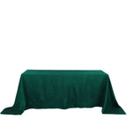 Taffeta 90"x132" Rectangle Tablecloth Hunter Emerald Green - Seamless Accordion Crinkle Table Cover - Bell Racket Store