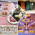 Taffeta 90"x132" Rectangle Tablecloth Ivory | 3D Leaf Petal Design Seamless Table Cover - Bell Racket Store