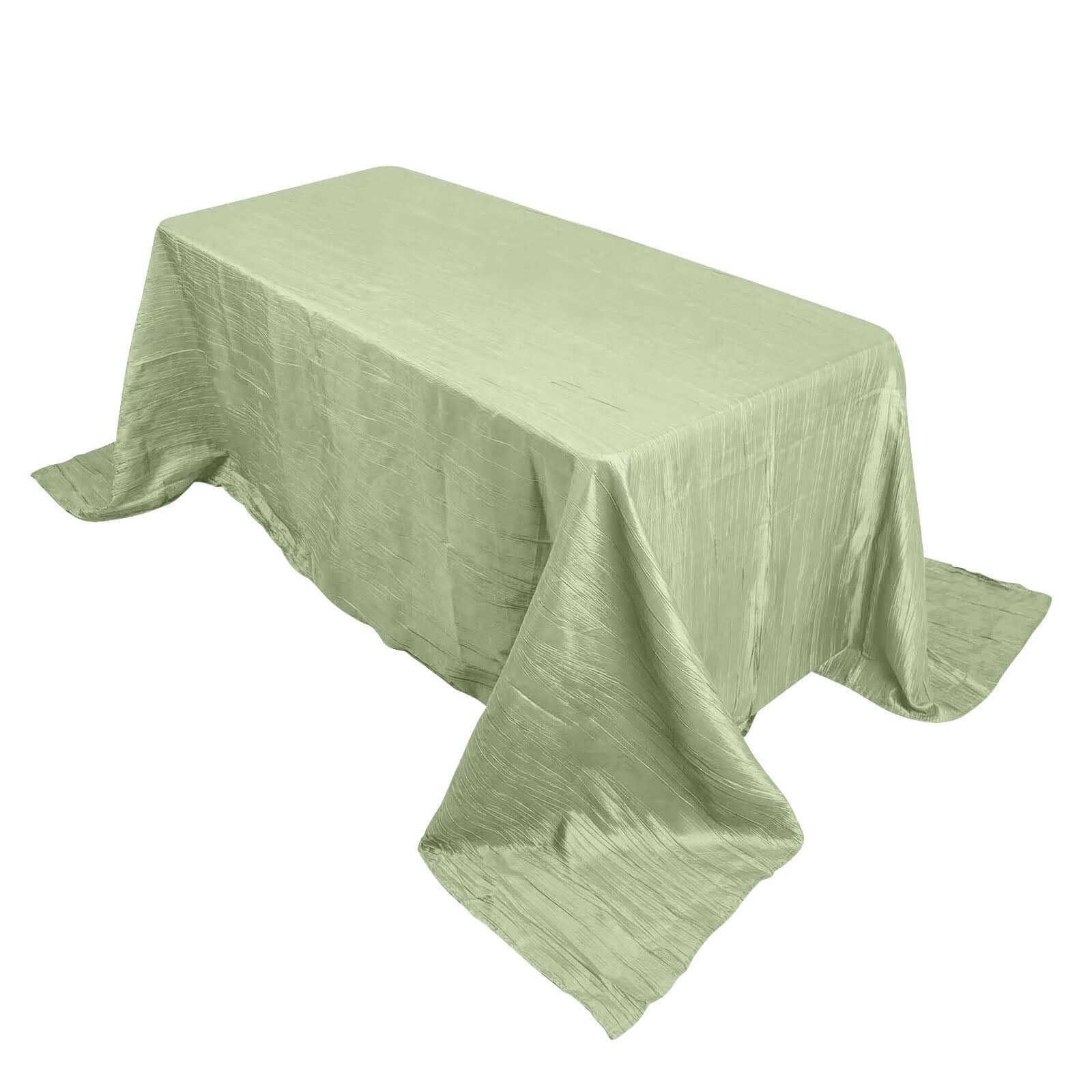 Taffeta 90"x132" Rectangle Tablecloth Sage Green - Seamless Accordion Crinkle Table Cover