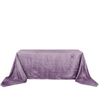 Taffeta 90"x132" Rectangle Tablecloth Violet Amethyst - Seamless Accordion Crinkle Table Cover - Bell Racket Store