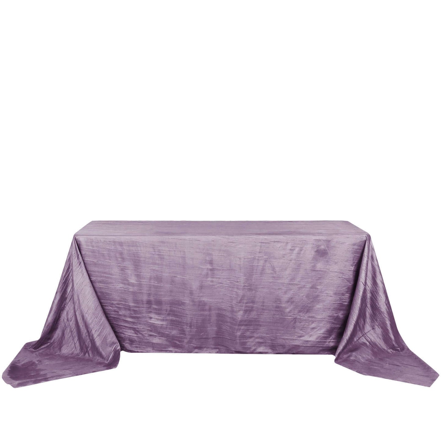 Taffeta 90"x132" Rectangle Tablecloth Violet Amethyst - Seamless Accordion Crinkle Table Cover - Bell Racket Store