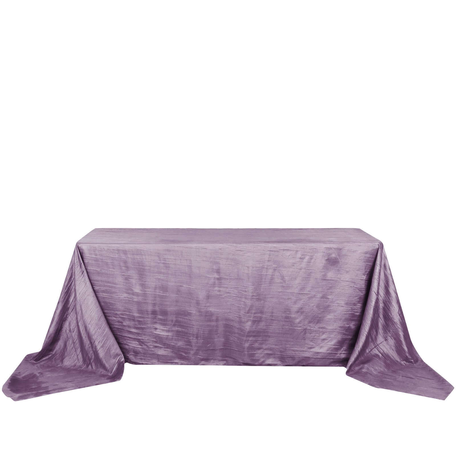 Taffeta 90"x132" Rectangle Tablecloth Violet Amethyst - Seamless Accordion Crinkle Table Cover - Bell Racket Store