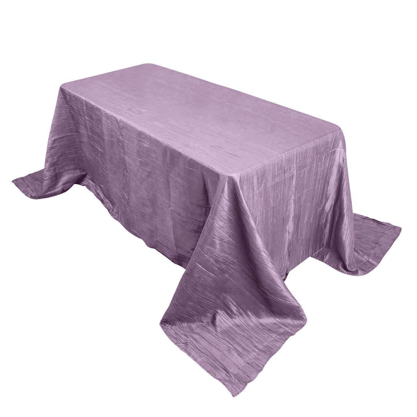 Taffeta 90"x132" Rectangle Tablecloth Violet Amethyst - Seamless Accordion Crinkle Table Cover - Bell Racket Store