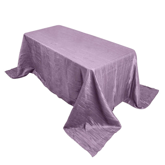 Taffeta 90"x132" Rectangle Tablecloth Violet Amethyst - Seamless Accordion Crinkle Table Cover - Bell Racket Store