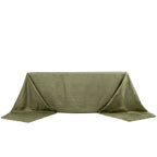 Taffeta 90"x156" Rectangle Tablecloth Dusty Sage Green - Accordion Crinkle Seamless Table Cover - Bell Racket Store