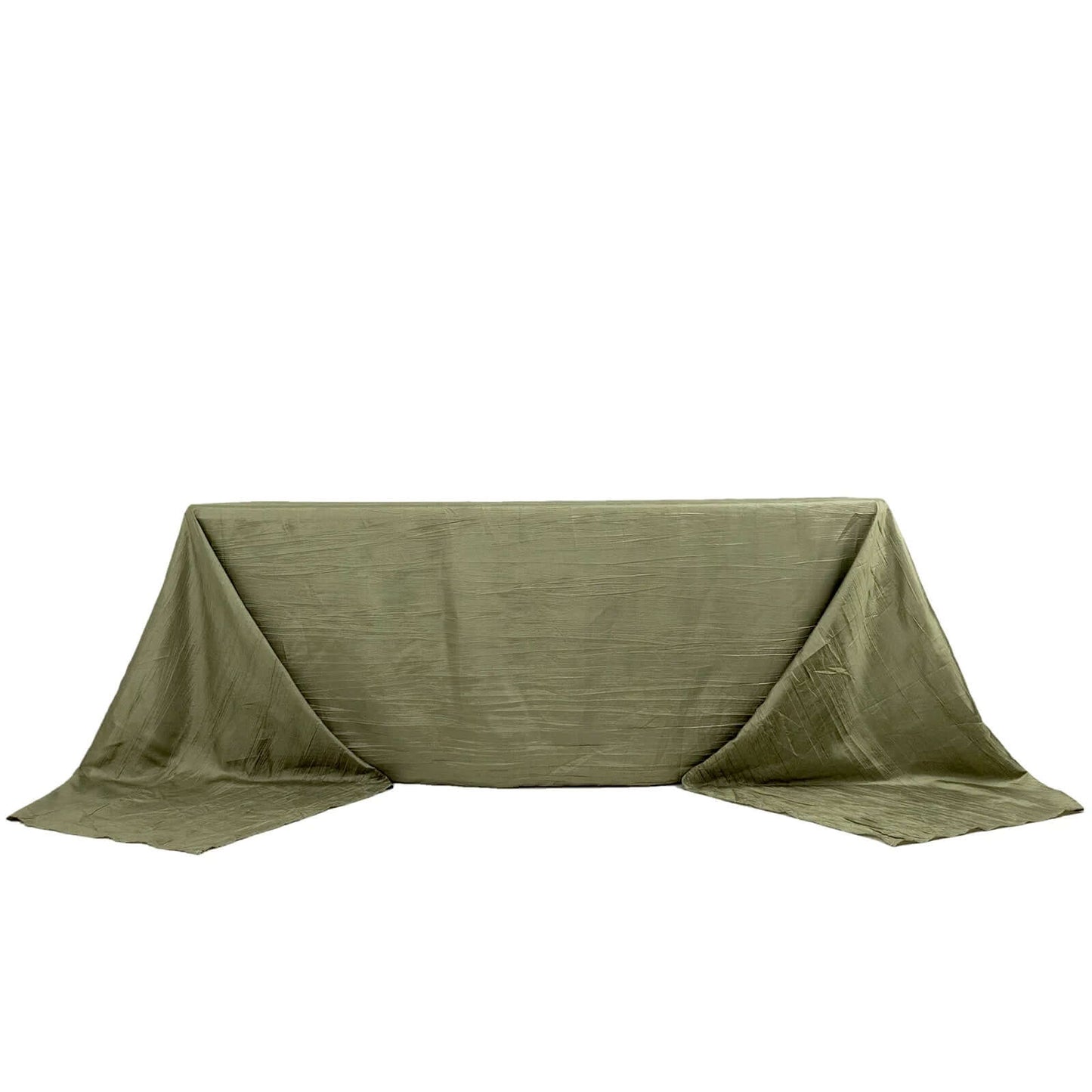 Taffeta 90"x156" Rectangle Tablecloth Dusty Sage Green - Accordion Crinkle Seamless Table Cover - Bell Racket Store