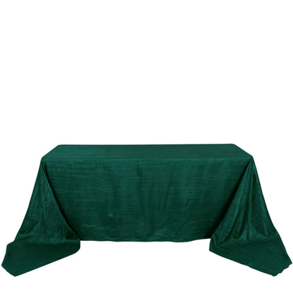 Taffeta 90"x156" Rectangle Tablecloth Hunter Emerald Green - Accordion Crinkle Seamless Table Cover - Bell Racket Store