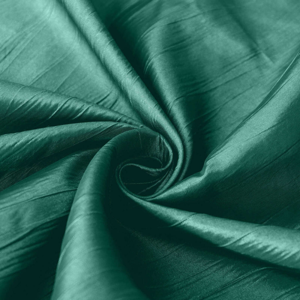 Taffeta 90"x156" Rectangle Tablecloth Hunter Emerald Green - Accordion Crinkle Seamless Table Cover - Bell Racket Store