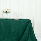 Taffeta 90"x156" Rectangle Tablecloth Hunter Emerald Green - Accordion Crinkle Seamless Table Cover - Bell Racket Store