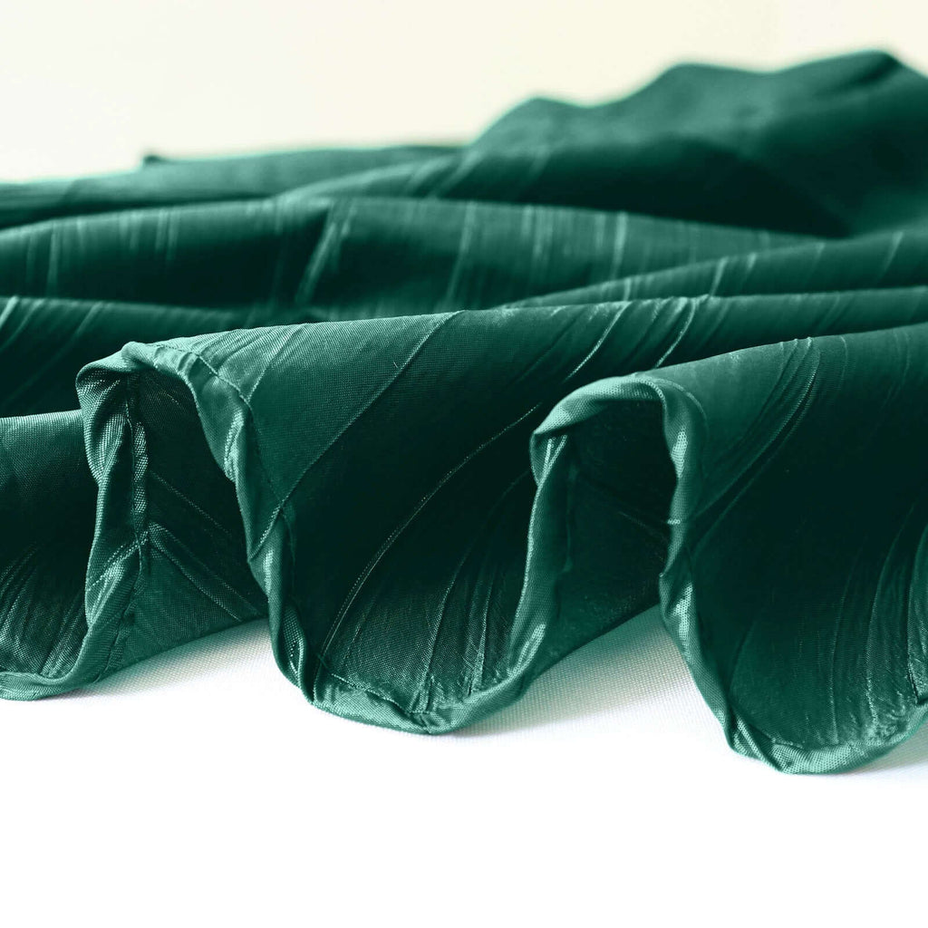 Taffeta 90"x156" Rectangle Tablecloth Hunter Emerald Green - Accordion Crinkle Seamless Table Cover - Bell Racket Store