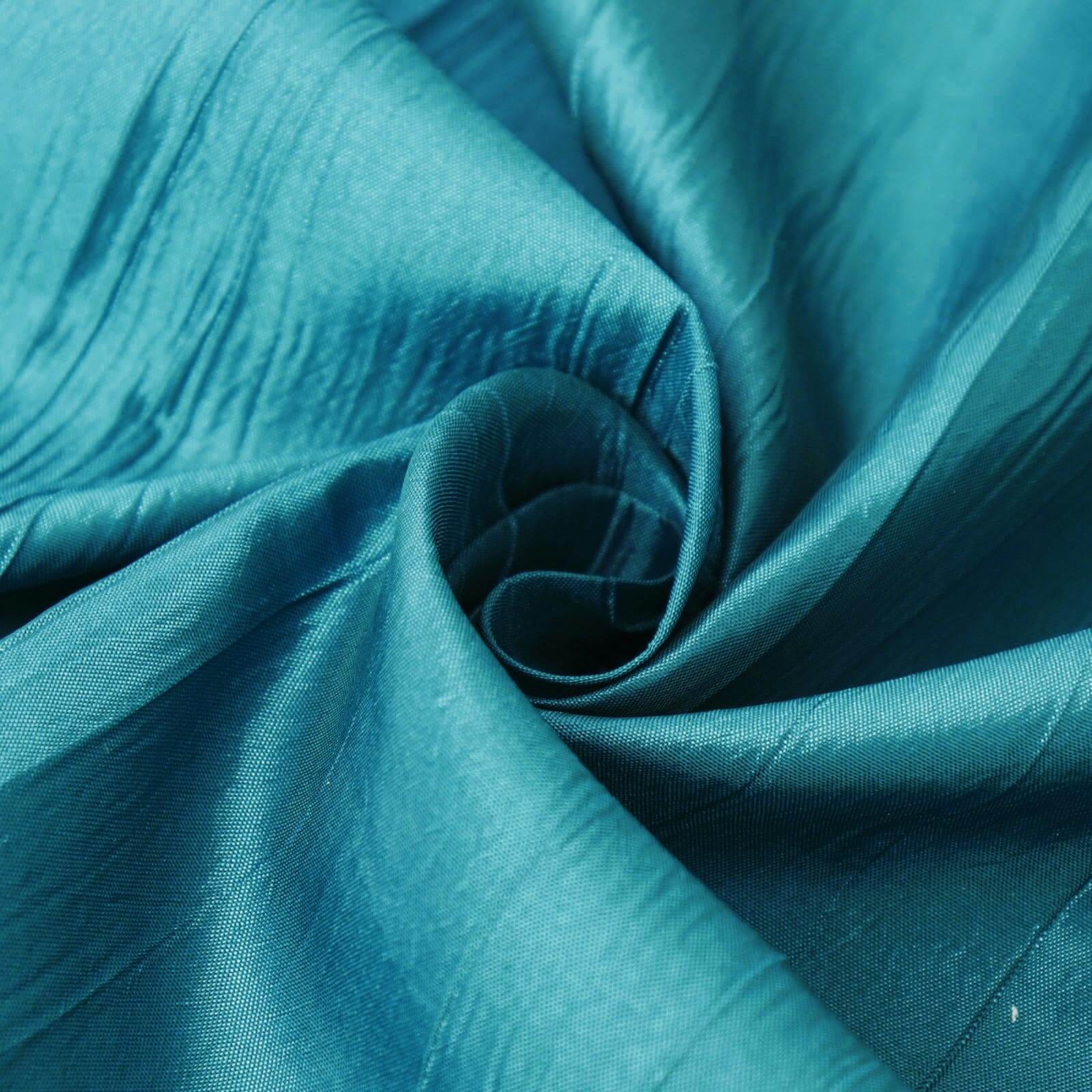 Taffeta 90"x156" Rectangle Tablecloth Teal - Accordion Crinkle Seamless Table Cover - Bell Racket Store