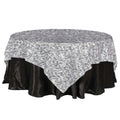 Taffeta 90"x90" Table Overlay Black and White - Tiger Print Table Topper for Jungle Theme