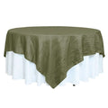 Taffeta 90"x90" Table Overlay Square Tablecloth Dusty Sage Green - Accordion Crinkle Table Cover - Bell Racket Store