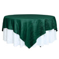 Taffeta 90"x90" Table Overlay Square Tablecloth Hunter Emerald Green - Accordion Crinkle Table Cover - Bell Racket Store