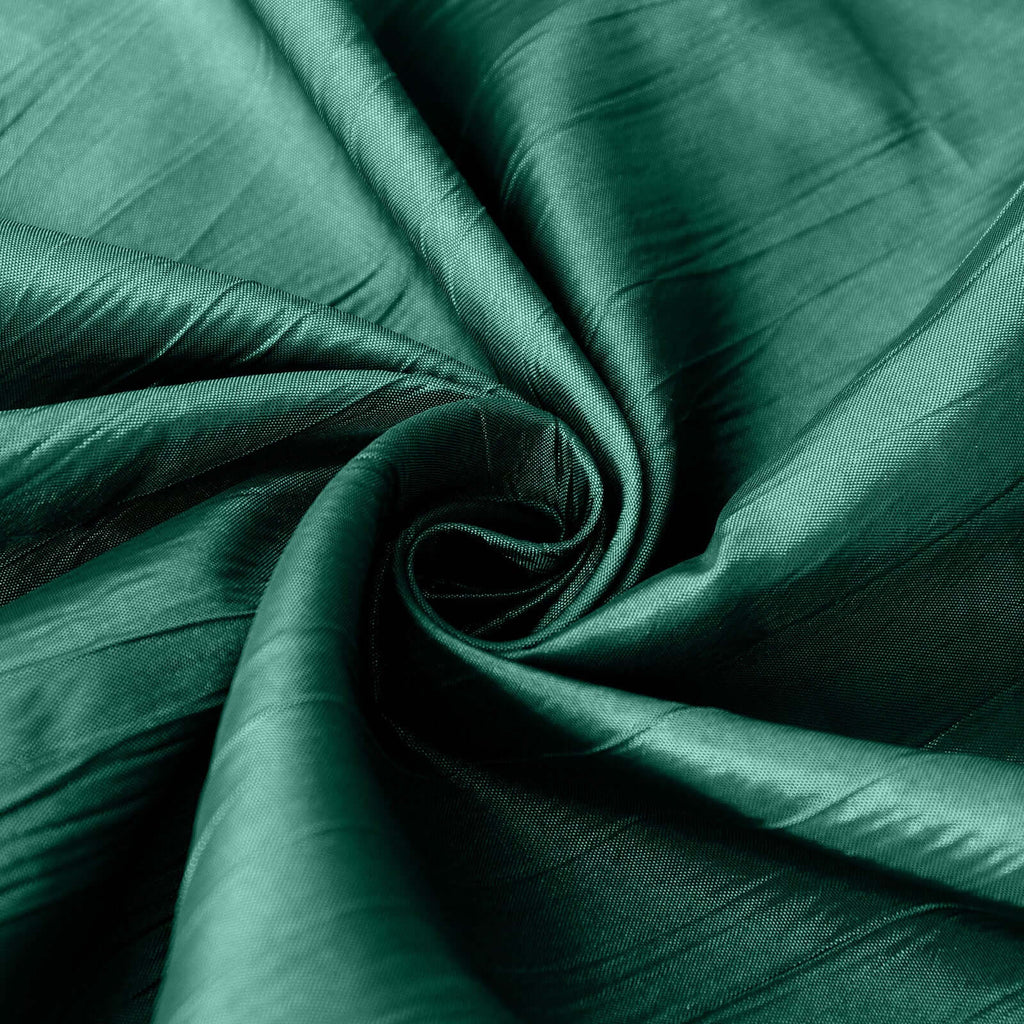 Taffeta 90"x90" Table Overlay Square Tablecloth Hunter Emerald Green - Accordion Crinkle Table Cover - Bell Racket Store