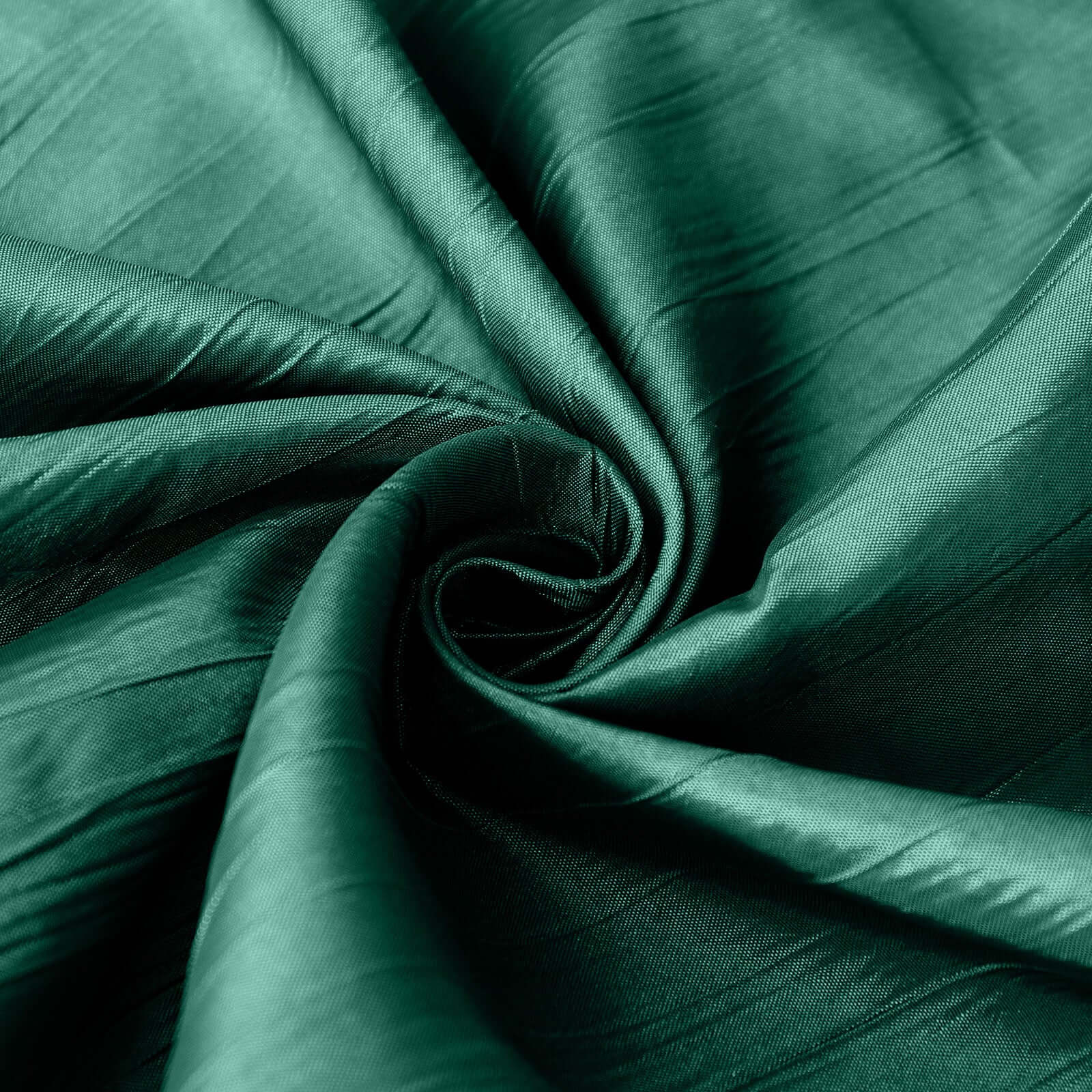 Taffeta 90"x90" Table Overlay Square Tablecloth Hunter Emerald Green - Accordion Crinkle Table Cover - Bell Racket Store