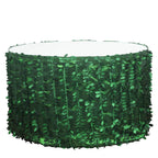 Taffeta Fabric 14ft Table Skirt Green 3D Leaf Petal Design - Exquisite & Stylish Event Table Cover - Bell Racket Store