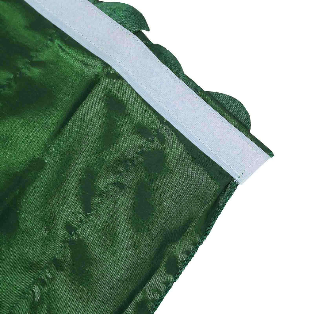 Taffeta Fabric 14ft Table Skirt Green 3D Leaf Petal Design - Exquisite & Stylish Event Table Cover - Bell Racket Store